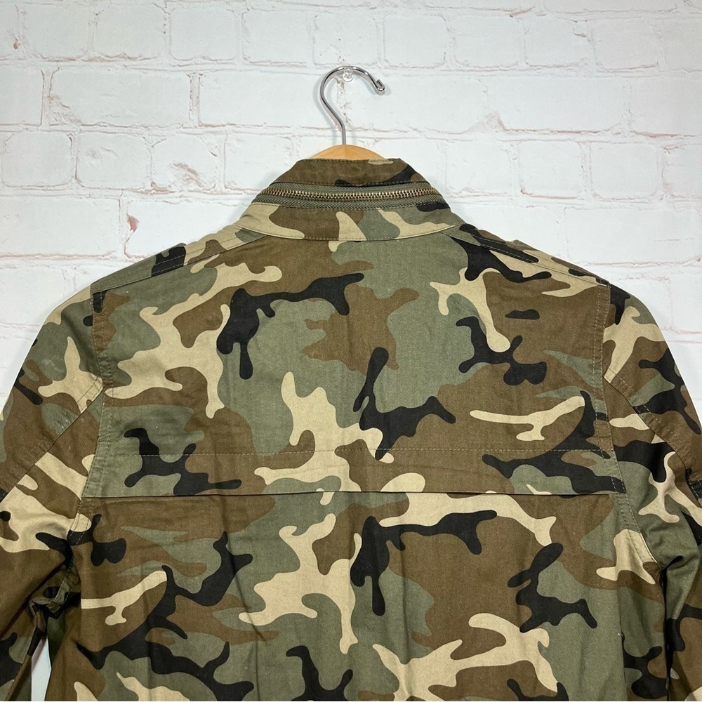 Love Tree Camo Military Jacket Womens Small Full Zip Mock Neck Army Utility - Picture 11 of 14